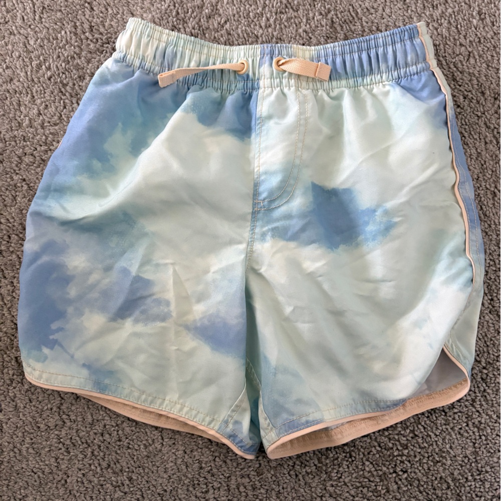 Hanna Andersson Boys Swim Trunks Blue Tie Dye Size 5